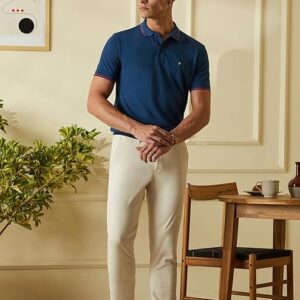 Van Heusen Men's Cotton Solid Regular Fit Collar Polo T-Shirt